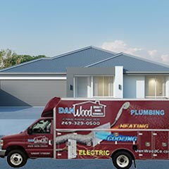 Dan Wood Company service truck for electrical, plumbing, HVAC